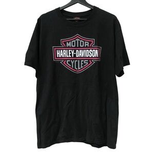 Harley Davidson Black Pink t-shirt size L Portland OR tee H-D